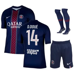 Paris Saint-Germain D.DOUÉ Kids' 2025/26 Home Kit - Blue/Red
