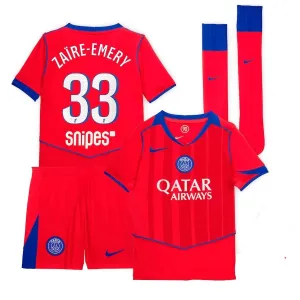 Paris Saint-Germain ZAIRE-EMERY Set Terza Maglia Bambino 2025/26 - Rossa