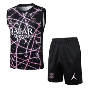 Completo Pantaloncini e Canotta Paris Saint-Germain 2025/26 - Nero/Rosa