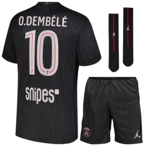 Paris Saint-Germain O.DEMBÉLÉ 2025/26 Kit bambino quarto - Nero