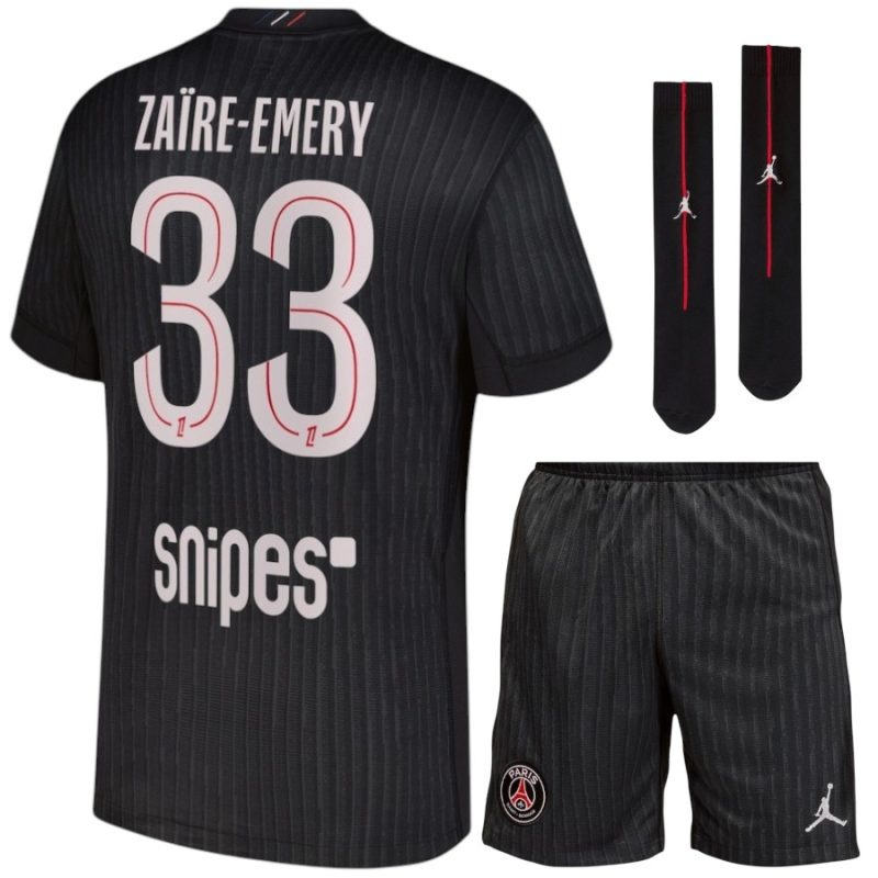 Paris Saint-Germain ZAÏRE-EMERY 2025/26 Fourth Kids Kit - Black