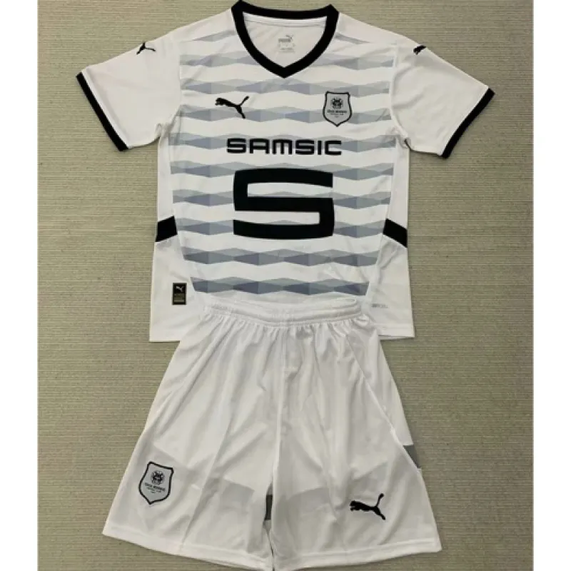 Maillot et shorts pour enfants de Rennes 2024/25 à l'extérieur - Blanc