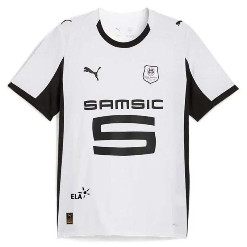 Rennes Camiseta Niño Visitante 2025/26 + Pantalón Corto - Blanco