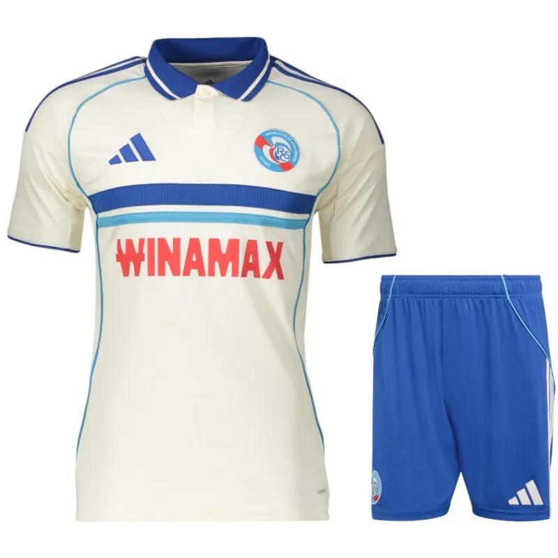 Strasbourg 2025/26 Away Kids' Jersey + Shorts - White