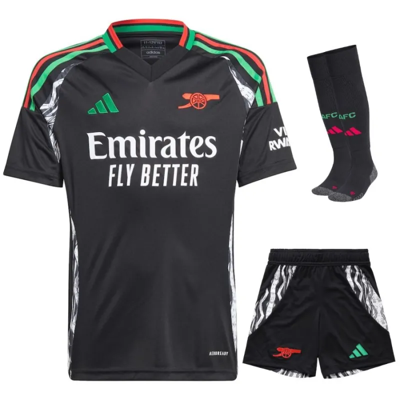 Kit Maglia di trasferta per bambini di Arsenal 2024/25 - Versione per tifosi - Nera