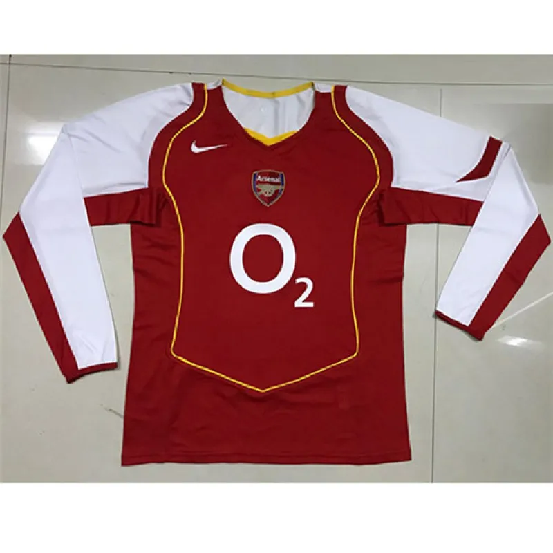 Maillot rétro domicile à manches longues Arsenal 2004/05 - Rouge