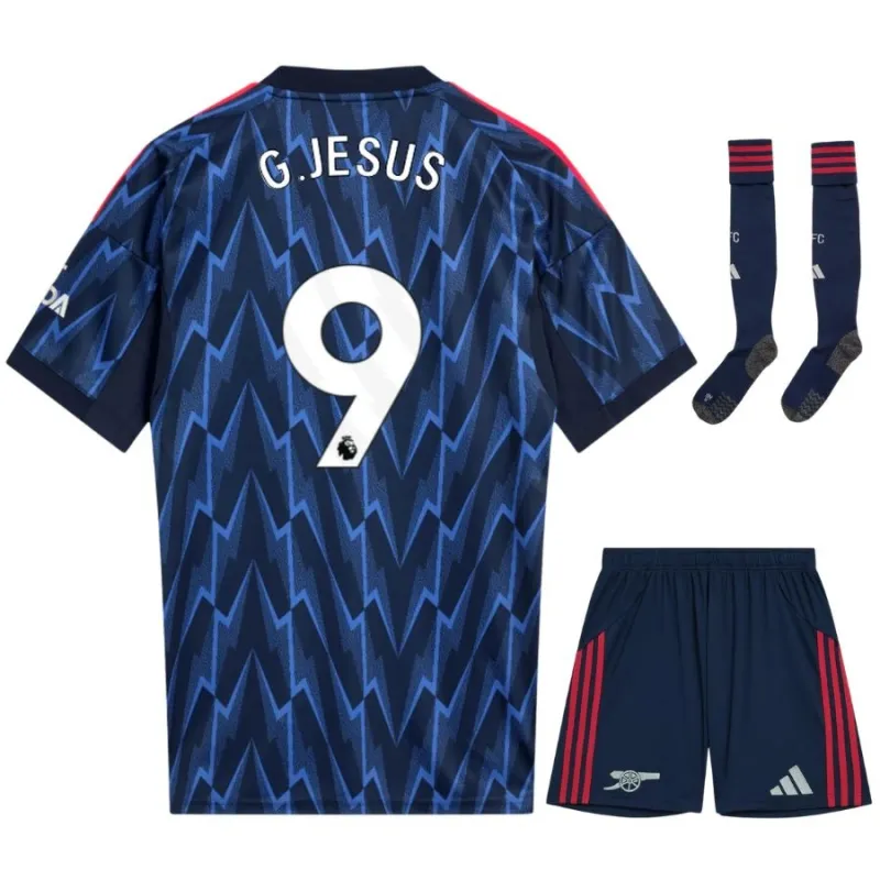 Arsenal G.JESUS 2025/26 Away Kids' Jersey Set - Blue