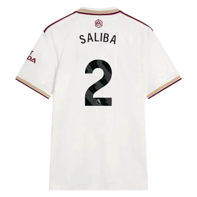 Arsenal SALIBA 2025/26 Tercera camiseta - Blanca