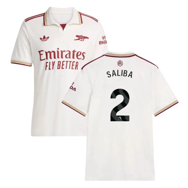 Arsenal SALIBA 2025/26 Tercera camiseta - Blanca