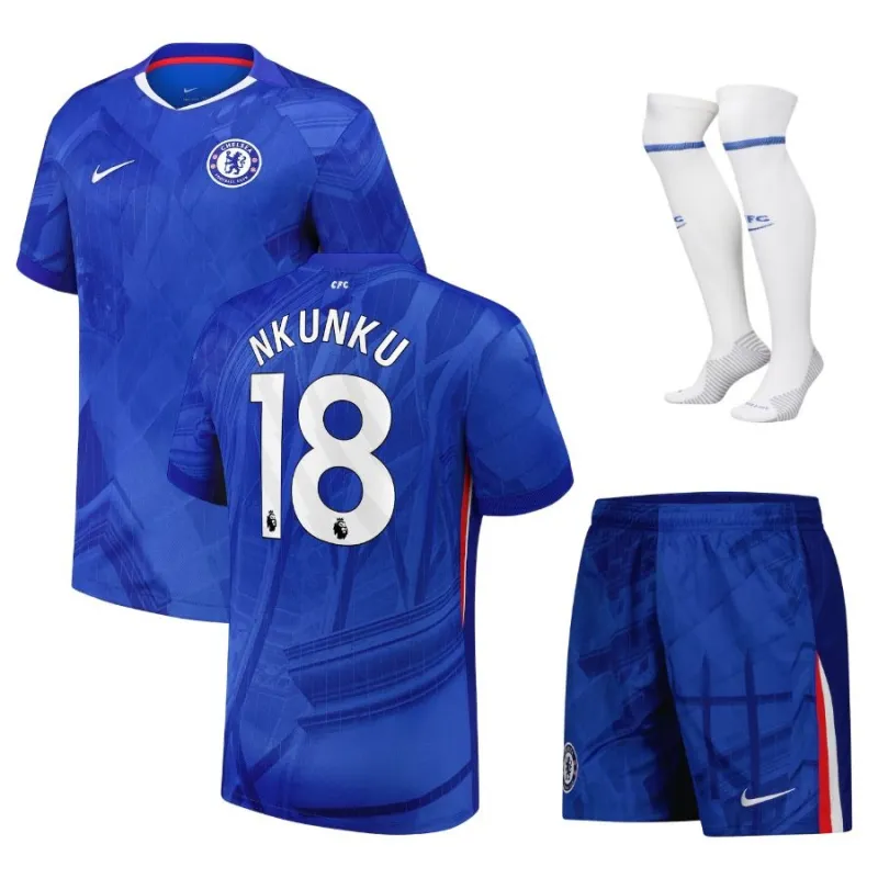 Chelsea NKUNKU 2025/26 Home Kids' Jersey Set - Blue