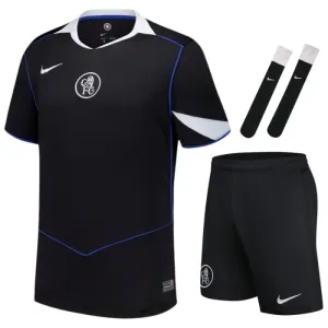 Chelsea 2025/26 Third Kids' Jersey Set - Black