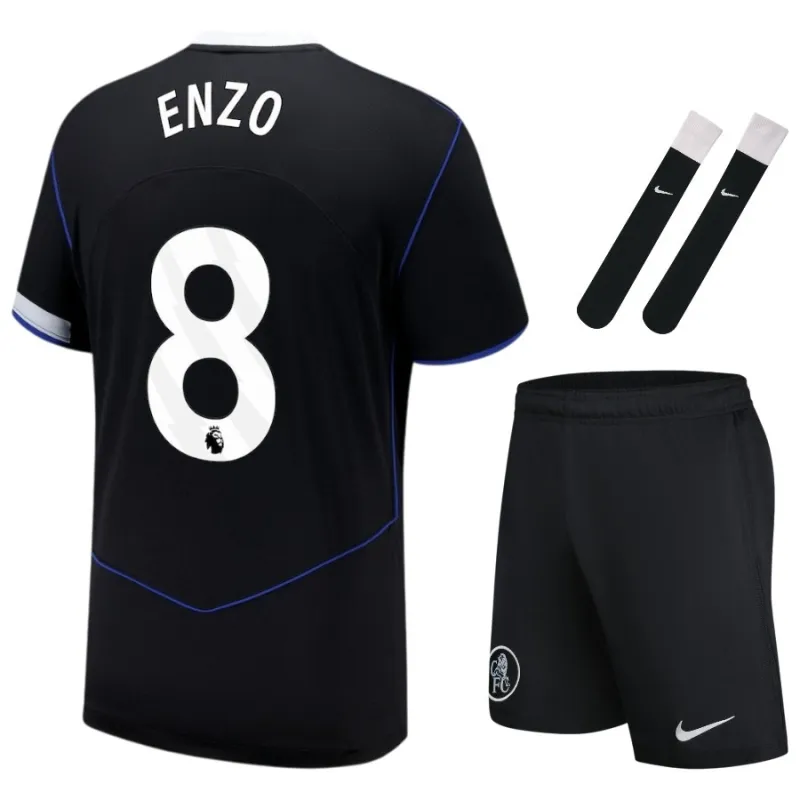 Chelsea ENZO 2025/26 Drittes Kinder-Trikot-Set - Schwarz