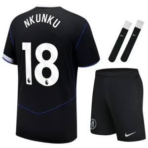 Chelsea NKUNKU 2025/26 Drittes Kinder-Trikot-Set - Schwarz