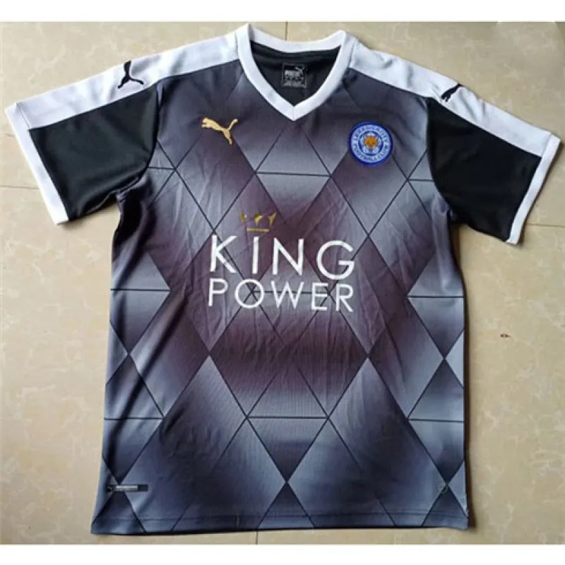 Leicester City 2015/16 Retro Auswärtstrikot - schwarz