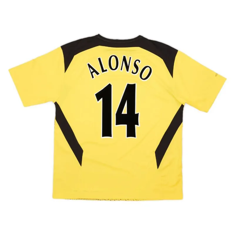 Liverpool ALONSO 2004 2006 Camiseta retro visitante - Amarilla