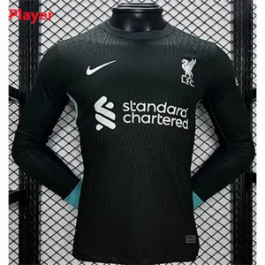 Liverpool 2024/25 Away Long - Sleeve Jersey - Player Edition - Forest Green