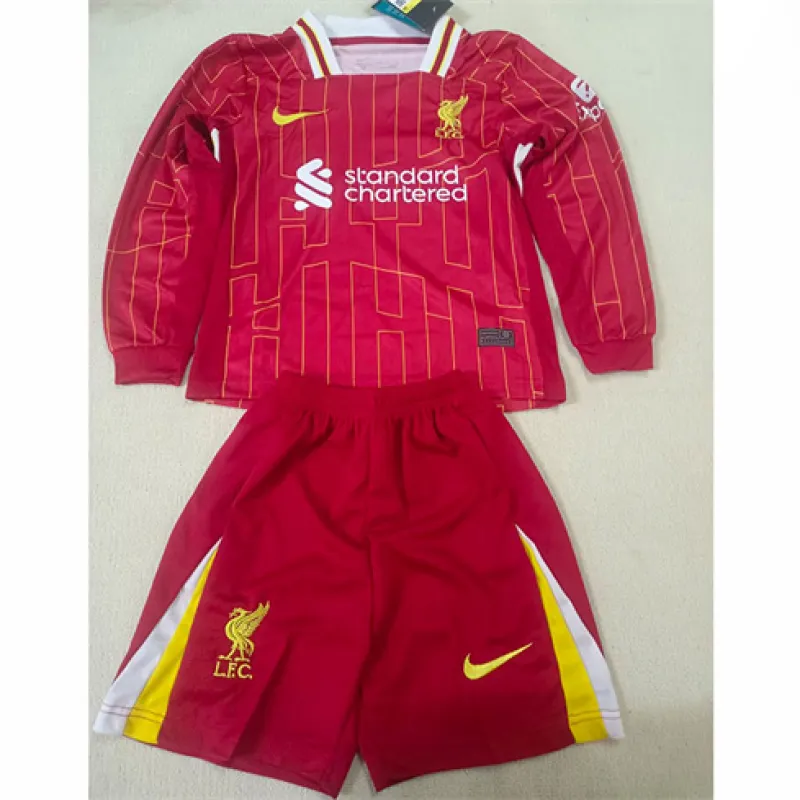 Liverpool 2024/25 Heim-Kinderlangarmtrikot - Rot