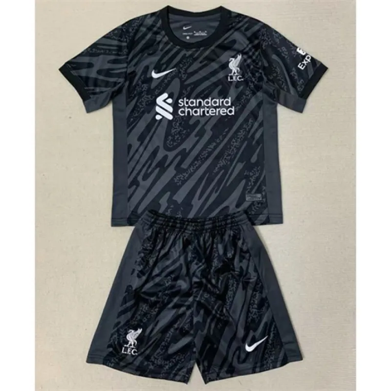 Liverpool 2024/25 Kinder Torwartshirt - Grau-Schwarz