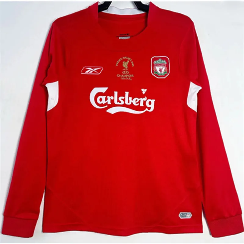 Liverpool 2004/05 Heim-Retro-Langarm-Trikot - Rot