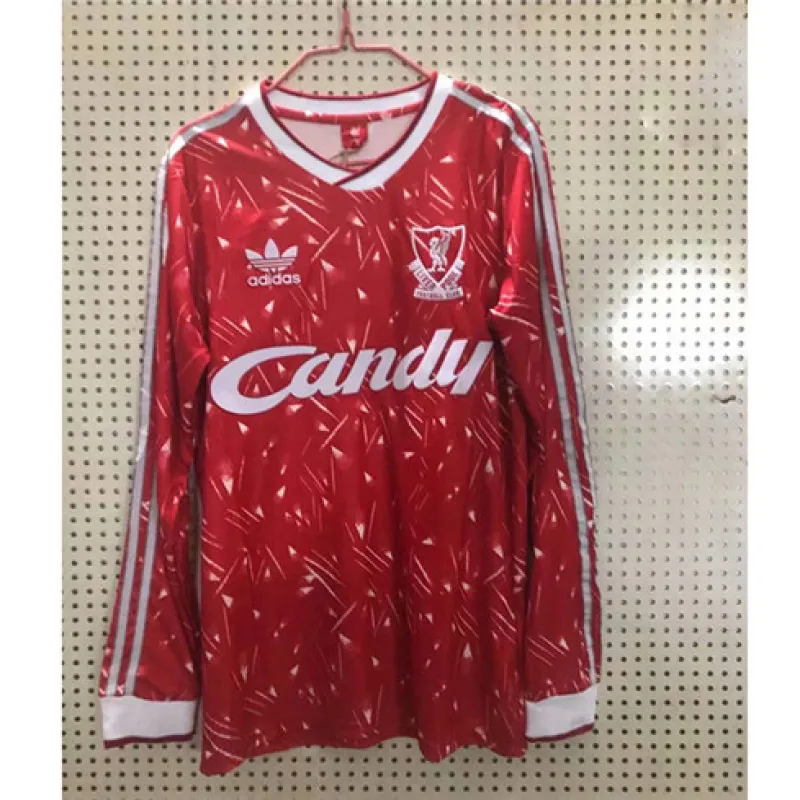 Liverpool 1989 Heim-Retro-Langärmel-Trikot - Rot