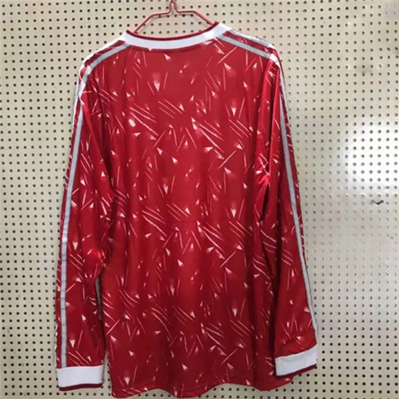 Liverpool 1989 Heim-Retro-Langärmel-Trikot - Rot