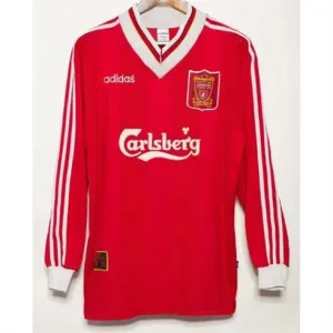Liverpool 1995/96 Retro - Heim - Langarm - Sportshirt - Rot