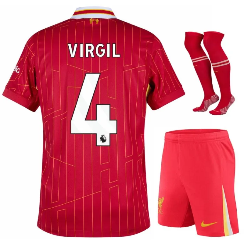 Virgil's Liverpool 2024/25 Home Kids' Jersey Set - Red