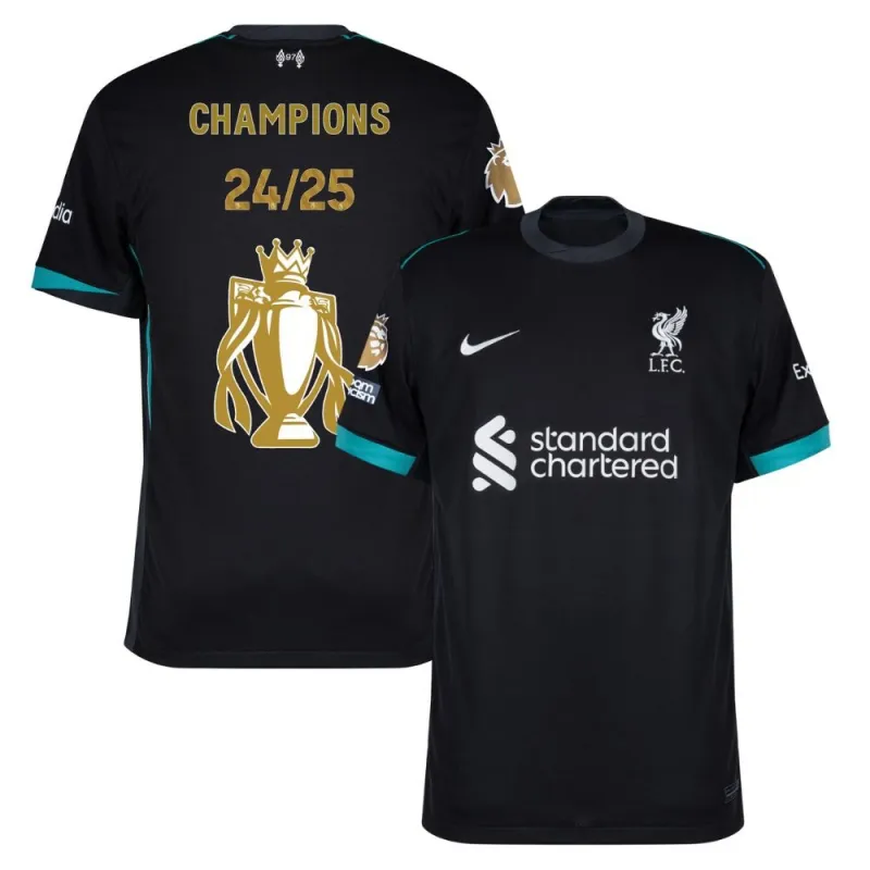 Liverpool 2024/25 Championship Trophy Away Kids' Jersey - Forest Green