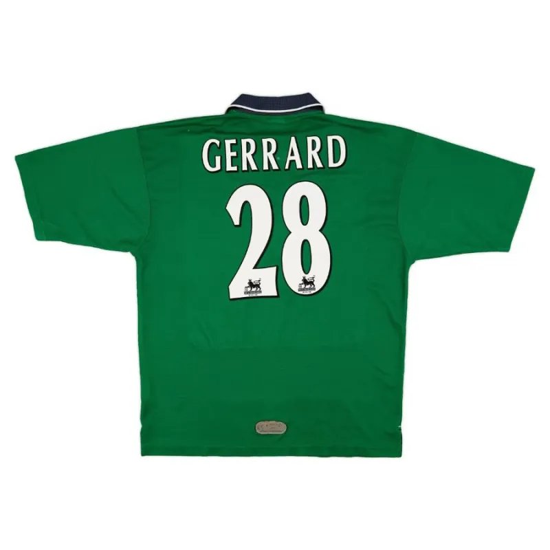 Maillot d'extérieur retro de Steven Gerrard Liverpool 1999/20 - Vert