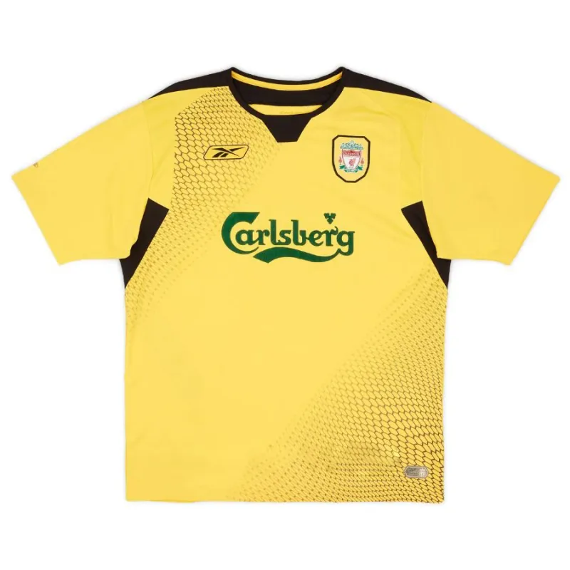 Camiseta de visita retro de Steven Gerrard Liverpool 2004-06 - Amarillo