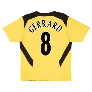 Steven Gerrard Liverpool 2004-06 Retro Away Jersey - Yellow