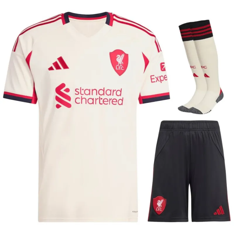 Liverpool 2025/26 Kinder-Auswärtstrikot-Set - Weiß