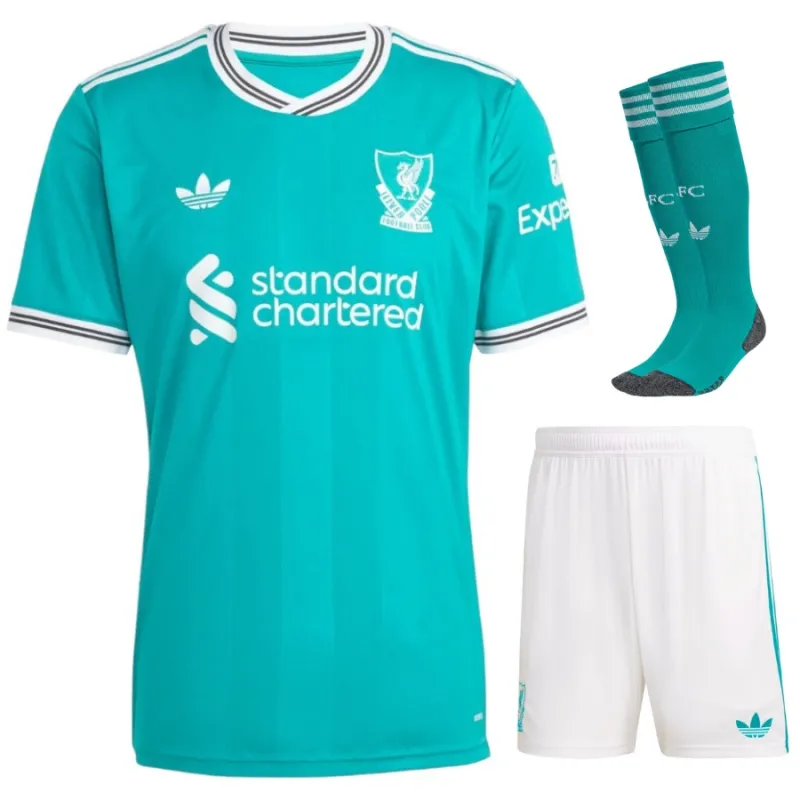 Liverpool 2025/26 Third Kids' Kit Jersey - Green