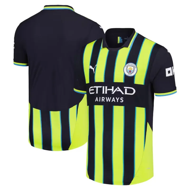 Camiseta de visita de la versión jugador de Manchester City 2024/25 - Negro/Verde