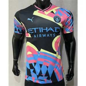 Troisième maillot de la version joueur de Manchester City 2024/25 - Noir/Bleu