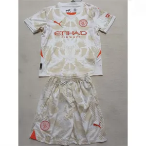 Maglia e pantaloncini del portiere di porta per bambini di Manchester City 2024/25 - Bianco