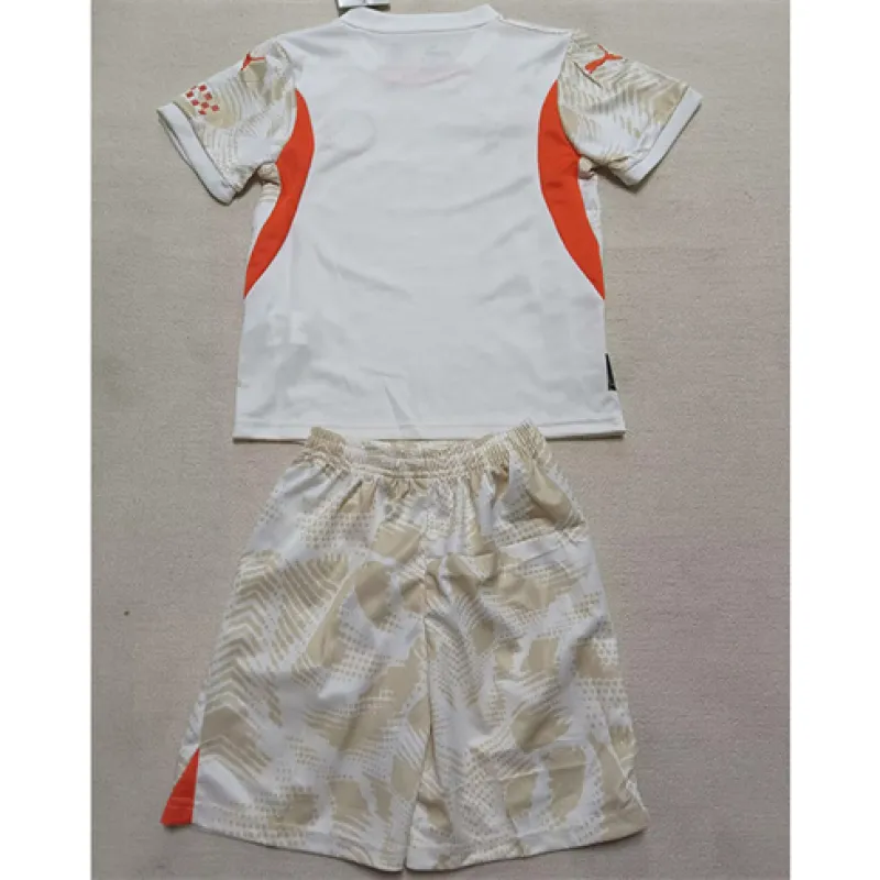 Maglia e pantaloncini del portiere di porta per bambini di Manchester City 2024/25 - Bianco