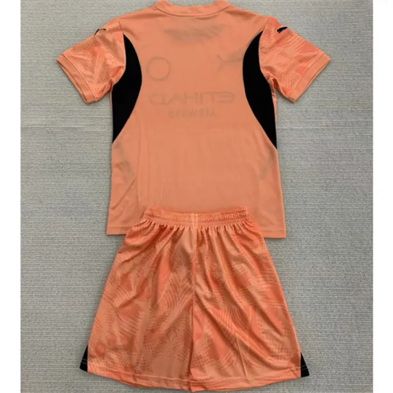 Manchester City Kids' Goalkeeper Jersey and Shorts 2024/25 - Orange