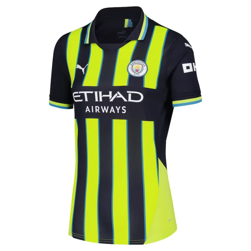 Maillot extérieur pour femmes de Manchester City 2024/25 - Noir / Vert