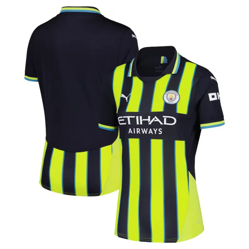 Maillot extérieur pour femmes de Manchester City 2024/25 - Noir / Vert