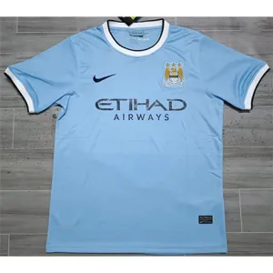Maglia di campo di casa retrò di Manchester City 2013/14 - Blu