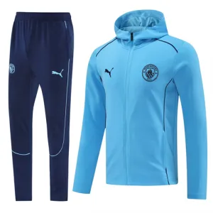 Giubbotto sportivo con cappuccio di Manchester City 2024/25 - Blu