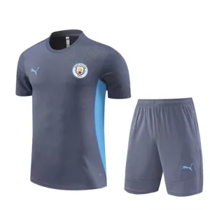 Maglia e shorts d'allenamento per bambini di Manchester City 2024/25 - Grigio scuro