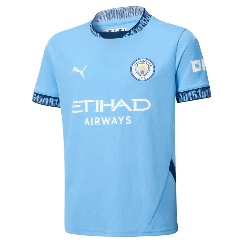 Set di maglia di campo per bambini di Manchester City 2024/25 - Azzurro