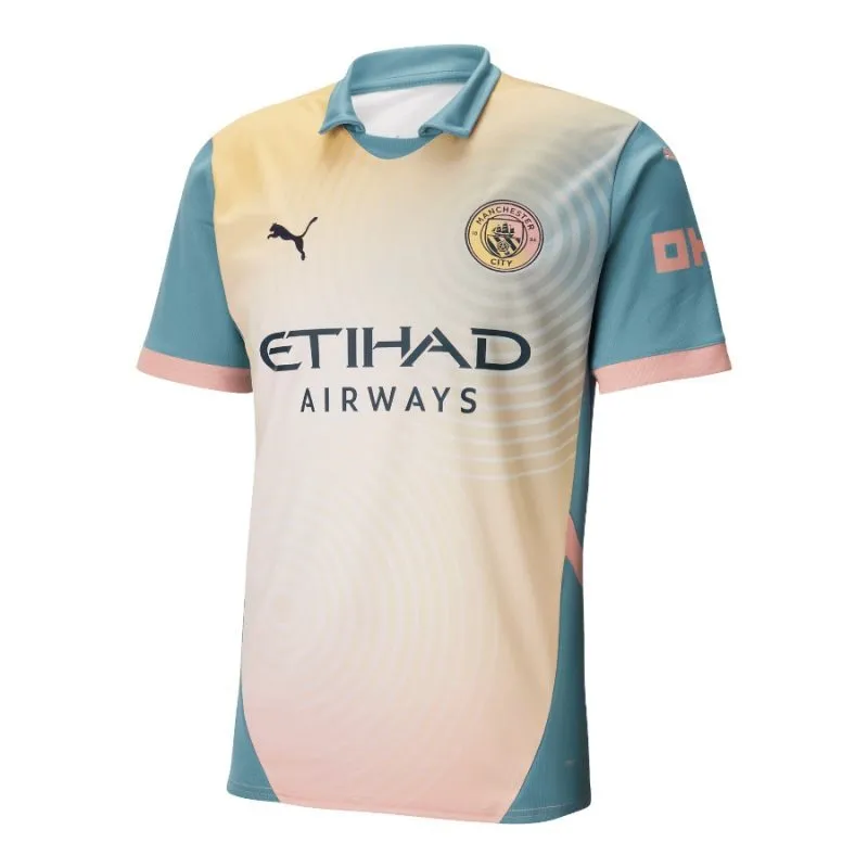 Set della quarta maglia per bambini di Manchester City 2024/25 - Azzurro/Rosa