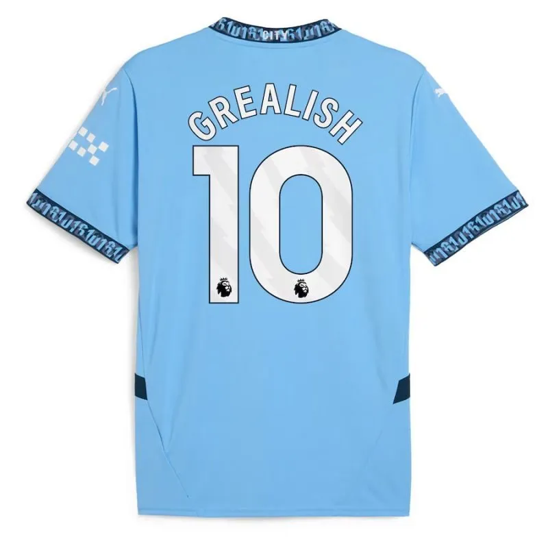 GREALISH Conjunto de camiseta de niño de local de Manchester City 2024/25 - Azul