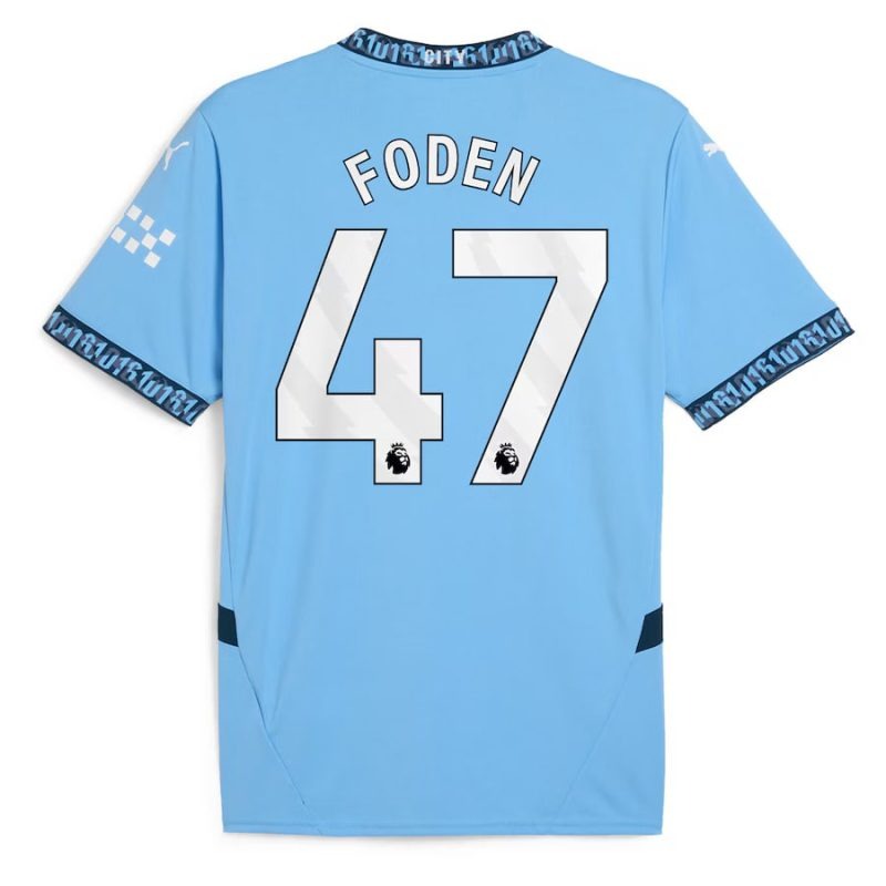 FODEN Conjunto de camiseta de niño de local de Manchester City 2024/25 - Azul