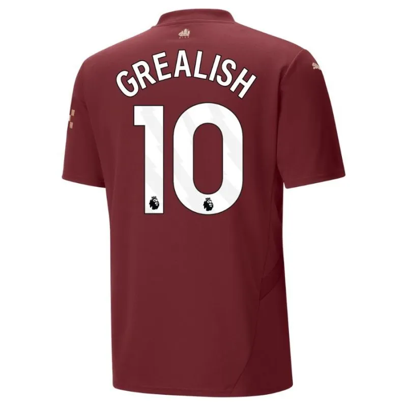GREALISH Tercero conjunto de camiseta de niño de Manchester City 2024/25 - Borgoña