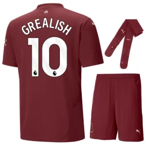 GREALISH Terzo set di maglia per bambini di Manchester City 2024/25 - Burdiglia