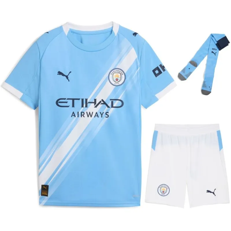 Kit per bambini Manchester City 2025/26 casa - Blu